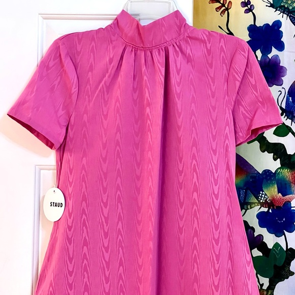 πΊπHPππΊ NWT Staud Ilana Mini Dress Lollipop Pink - Picture 11 of 16